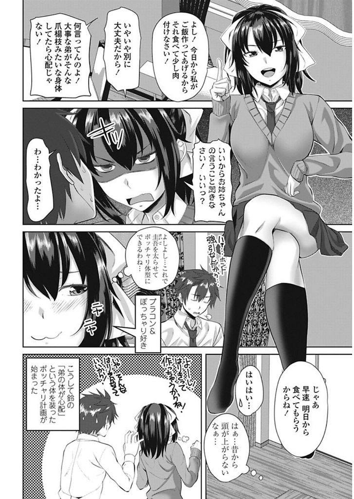 【エロ漫画】(1/2話)弟を太らせセックスで痩せさせようとするブラコンの姉...手コキとフェラでイカされ家だけでなく学校でも中出しセックス【アーセナル:きょうだい改造プラン】