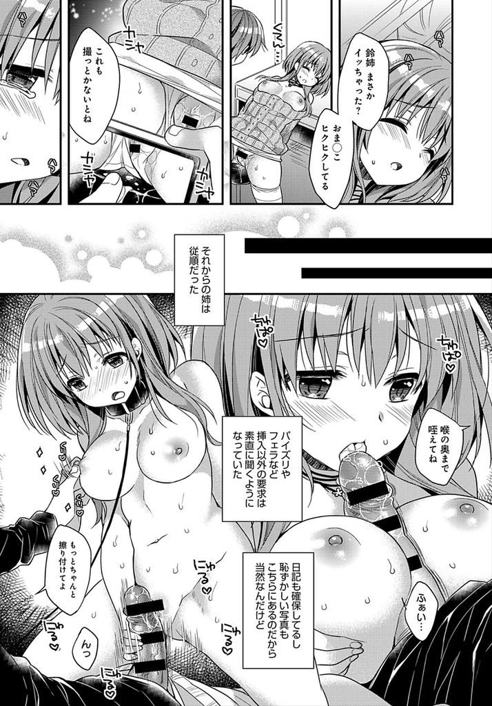 【エロ漫画】幼い頃から弟を下僕扱いする強気な巨乳の姉…弱みを握って従順になった彼女と激しい中出しセックス【あらいぐま:女王様と下僕】