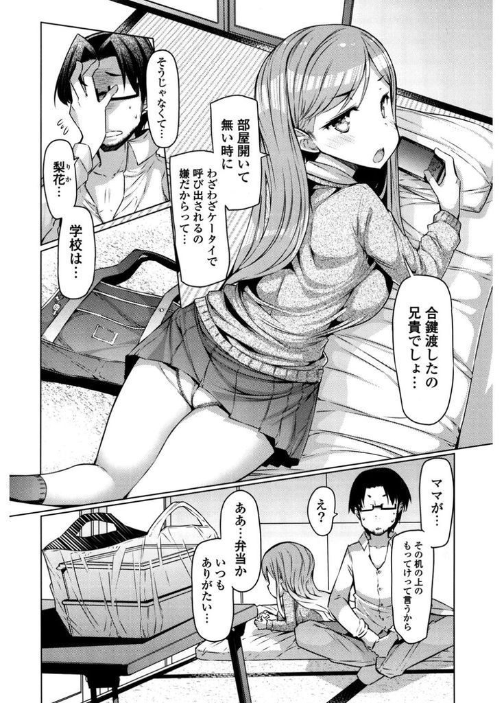 【エロ漫画】義兄の家に勝手に上がり込みHな事を期待してマンコを濡らす巨乳JKの義妹…素直にならない彼女を絶頂させていちゃラブ中出しセックス【EBA:ギリ義理！】