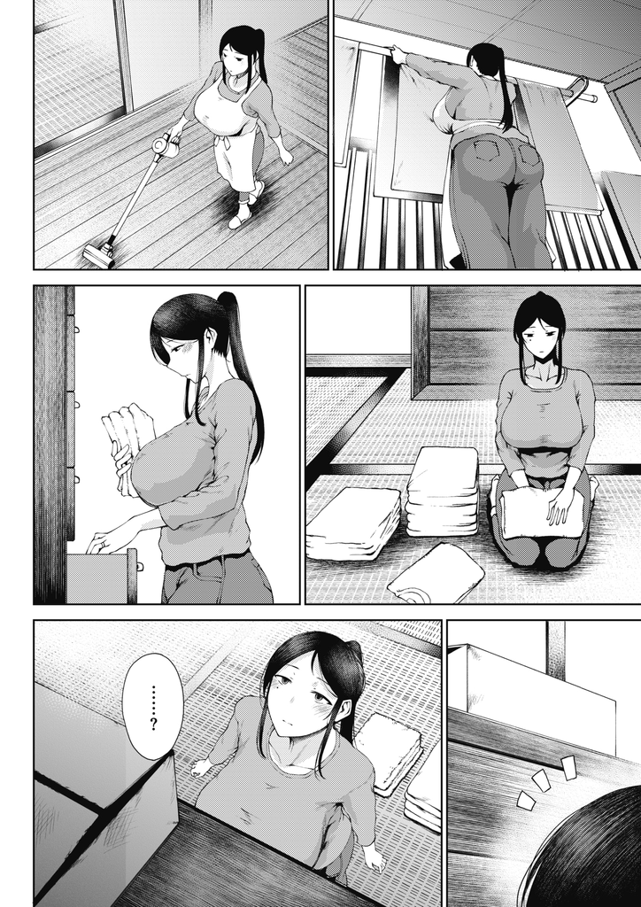 【エロ漫画】旦那が隠していたエロ本を見つけて嫉妬するHな事に疎い無口な爆乳の人妻…気持ちを伝えるのが下手だからと自分の全部を使って正直になり彼を興奮させて激しい中出しセックス【たにし:悋気】