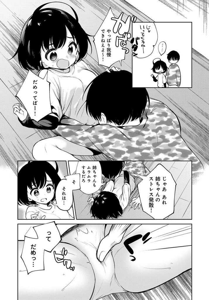 【エロ漫画】甘えてくる弟の言う事を全部聞いていたがお姉ちゃん離れさせようとする美乳の姉…お願いされたら断り切れずチンコをしゃぶってしまい親の留守中に休む間もなく中出しセックス【野際かえで:流されお姉ちゃん】