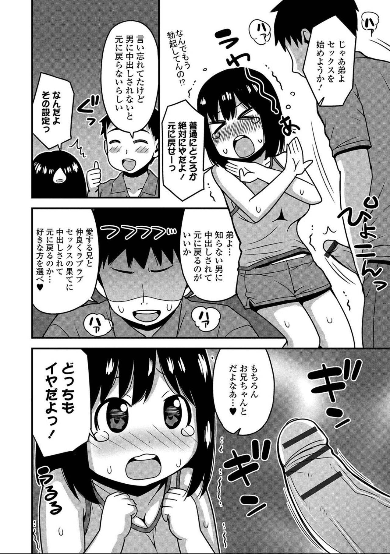 【エロ漫画】突如女体化してしまい、欲情した兄に襲われてしまった主人公…清楚系ロリ娘と化した弟は彼に押し倒されて正常位で中出し近親相姦させられる！【サナダ:お兄ちゃんの初めては全部ボクと】