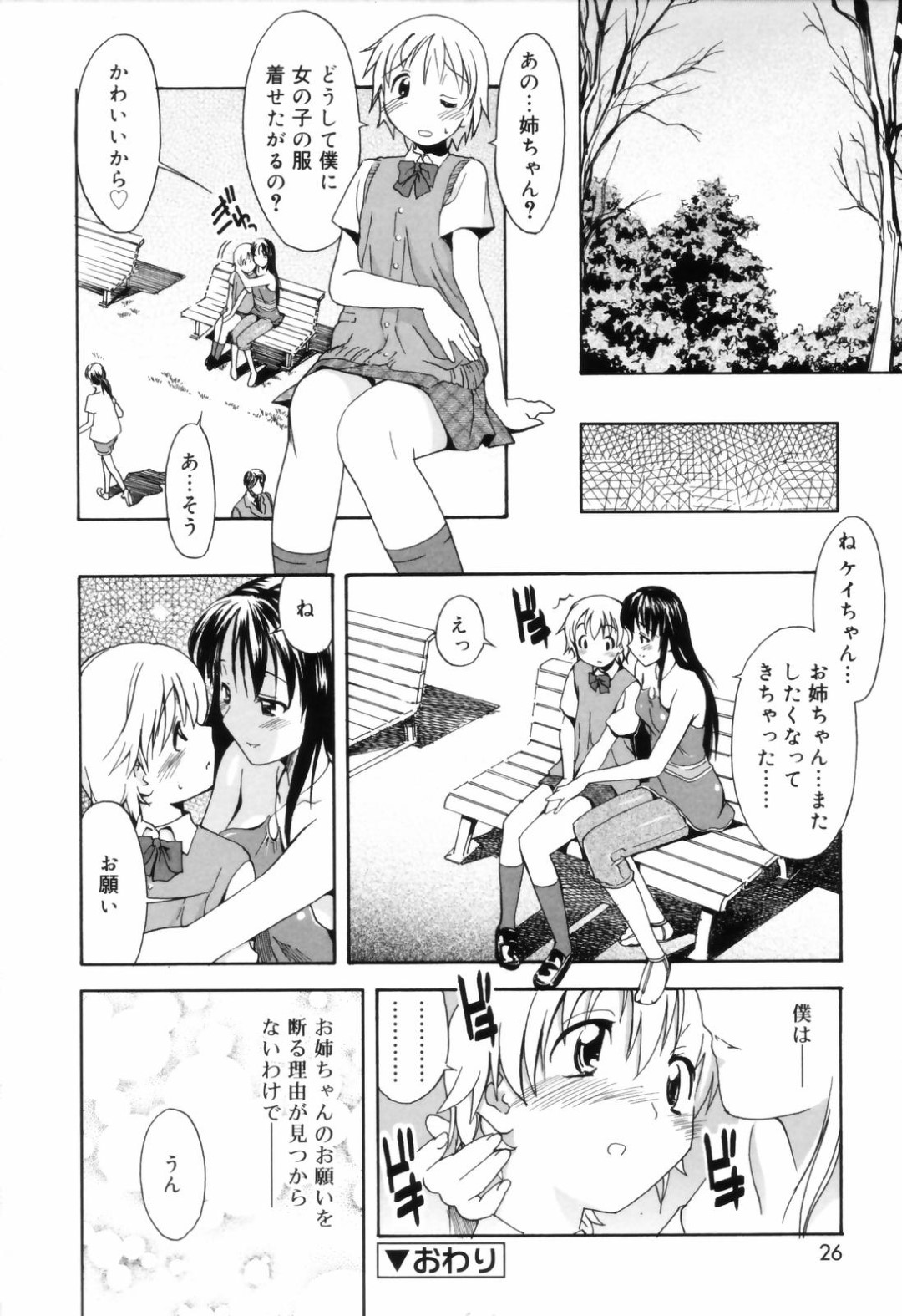 【エロ漫画】ショタな弟に女装をさせてエッチなことをする淫乱姉…気弱な彼にやりたい放題の彼女は騎乗位や対面座位で生ハメ中出しセックス！【杉柾宏:お姉ちゃんのお願い】